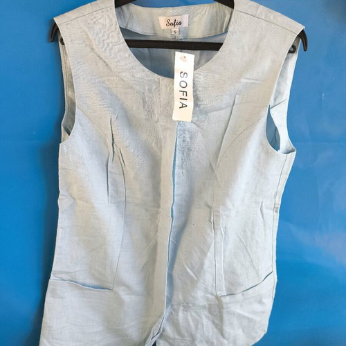 Linen blouse new, blue color, size S