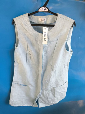 Linen blouse new, blue color, size S