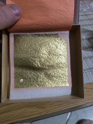 Talens gold leaf used, pack of 18, 24 carats for iconography or decoration