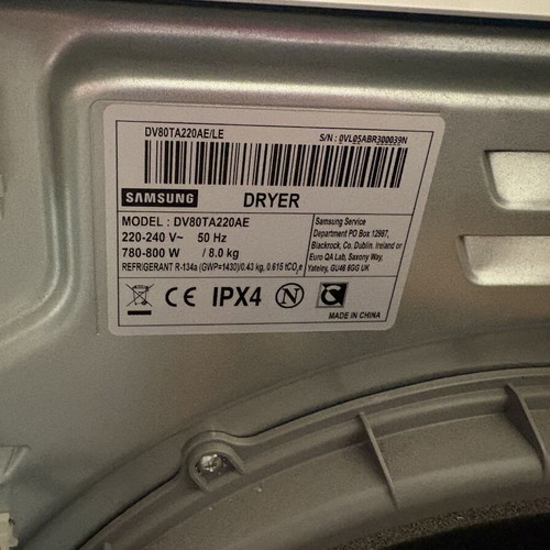 Samsung clothes dryer, lightly used