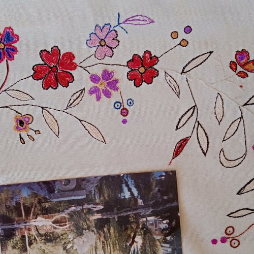Old embroidery used, piece from a frame