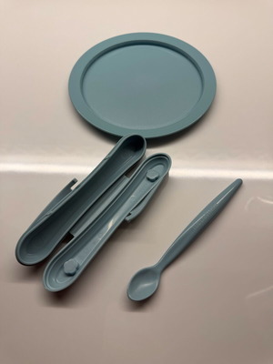 Tupperware set with small plate and baby spoon new