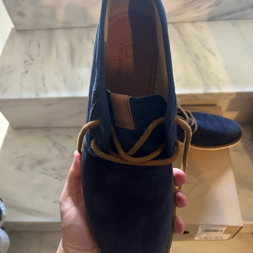 Fred Perry blue dark chukka boots like new, men's size 43