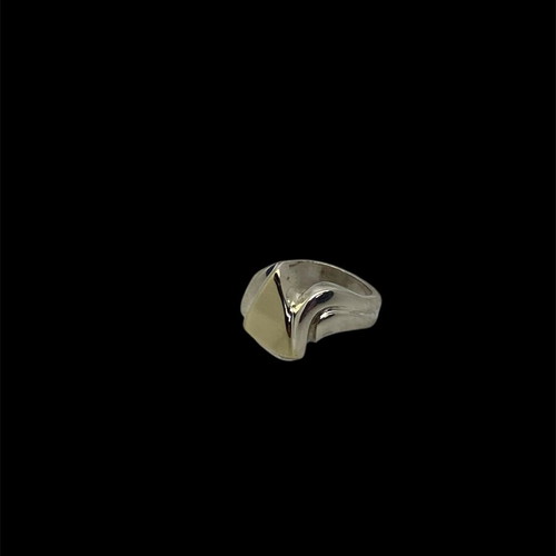 Silver-gold k14 ring new, size No15/55