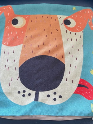 Pillowcase 45x45 used with zipper and dog print