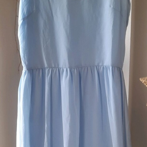 Summer dress new, baby blue, size M-L with lace back detail