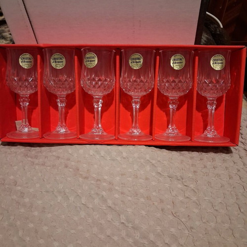 Cristal d'Arques liqueur glasses new, set of 6 from France