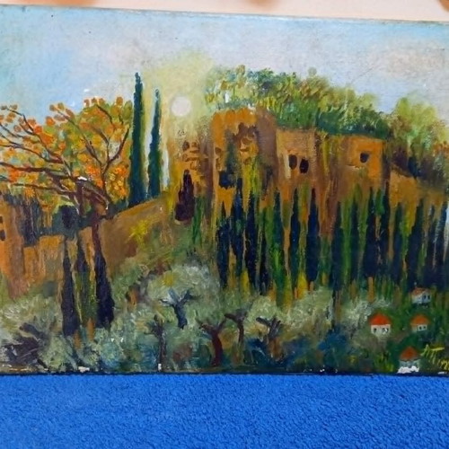 Oil painting on canvas used