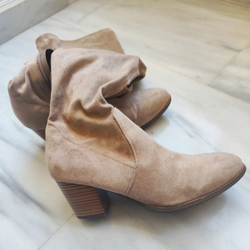 Suede boots over the knee, like new, beige, size 41