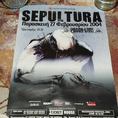 Sepultura promo poster live in Athens 2004 μεταχειρισμένο