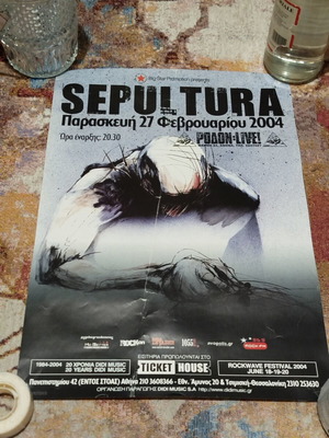 Sepultura promo poster live in Athens 2004 μεταχειρισμένο
