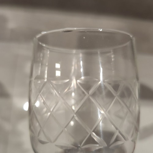 Vintage stemmed wine glasses, set of six