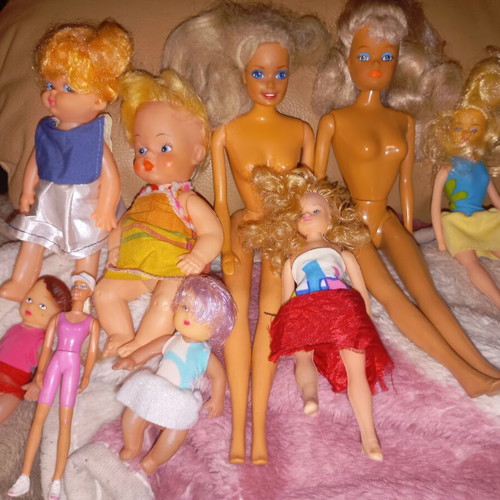 Retro dolls and babies used, lot from 80s and 90s