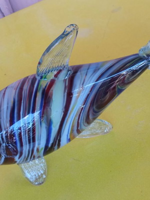 Glass fish large new 24x13 cm