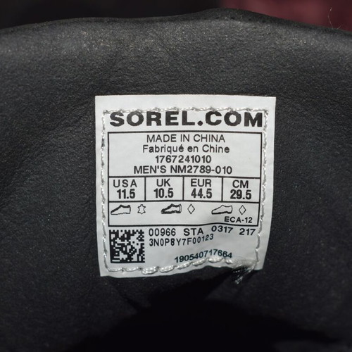Sorel Madson waterproof mid black shoes, new, size 44.5