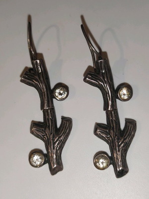 Σκουλαρίκια ασημένια 925 με πετρούλες ζιργκόν μεταχειρισμένα