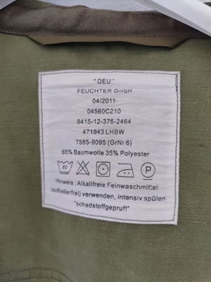 German Army Jacket Medium used, flecktarn camouflage