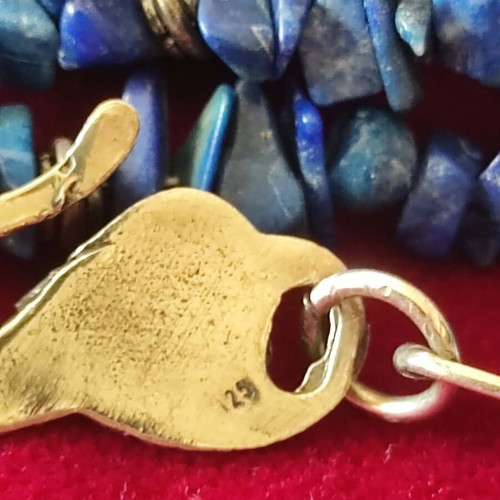 Lapis Lazuli jewelry set with necklace and earrings