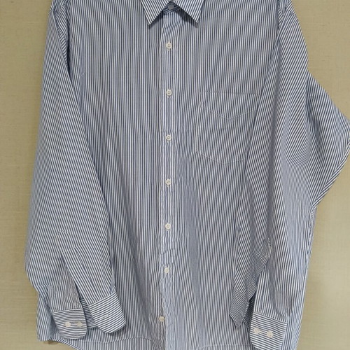Savoy Taylors Guild men's shirt, white and blue, size XL
