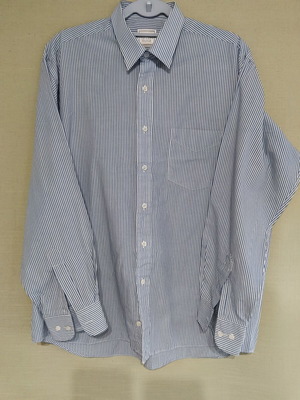 Savoy Taylors Guild men's shirt, white and blue, size XL