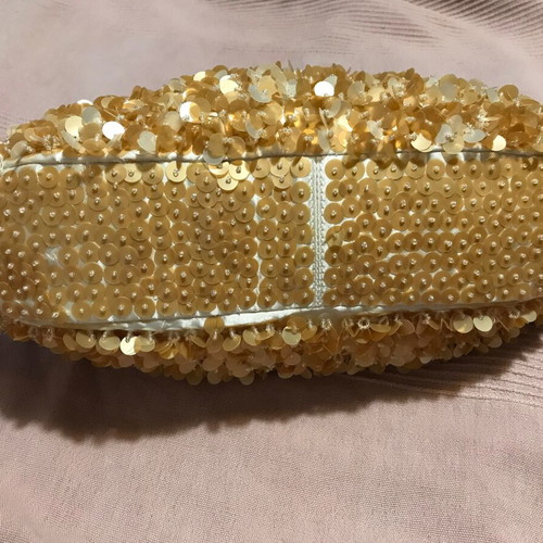 Gold Handbag with Sequins and Beads Like New