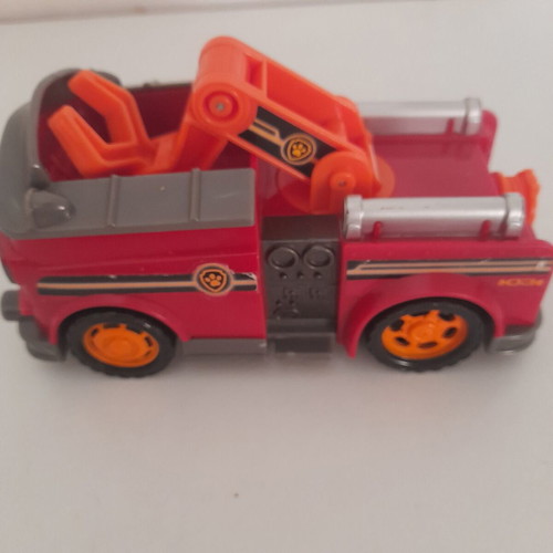 Children's toys used, yellow Transformer car, airplane, fire truck