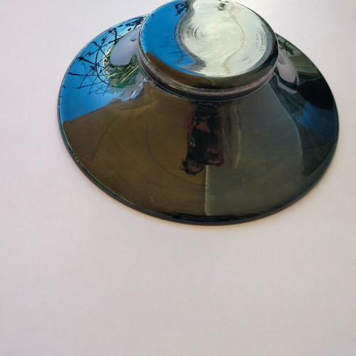 Cut glass bowl and vase used, numbered set