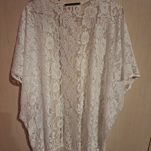 Lace kimono with fringes BSB like new, white, size L