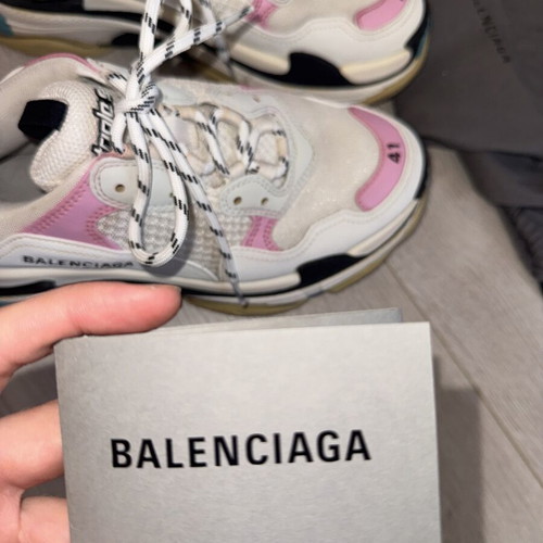 Balenciaga Triple S Sneakers used, white pink turquoise, size 41