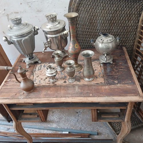 Vintage metal utensils like new, samovars, jugs and vases