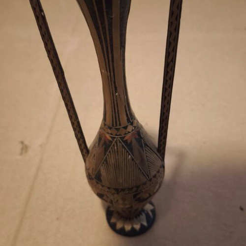 Wooden amphora decorative vintage handmade used