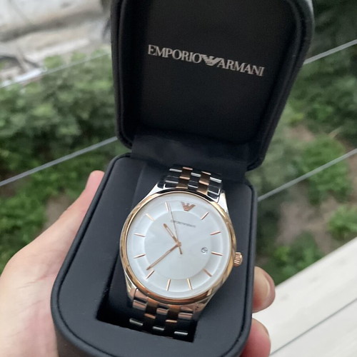 Emporio Armani Rose Gold watch, stainless steel, 43mm