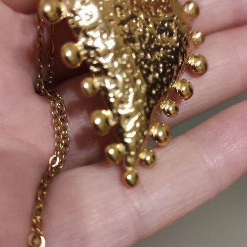 Heart pendant new, stainless steel, gold color