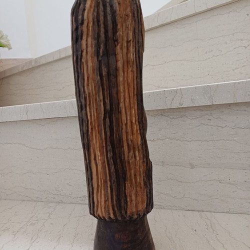 Traditional wooden carved bust of Africa