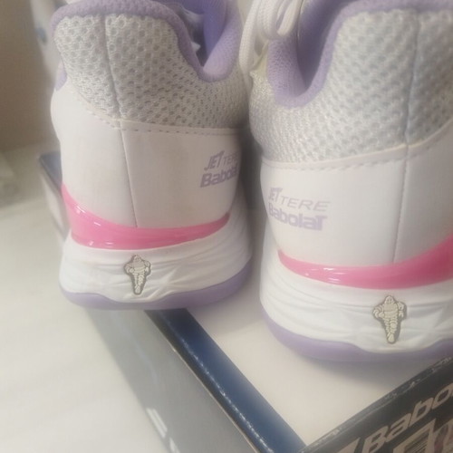 Babolat tennis shoes new, size 38.5, white and pink