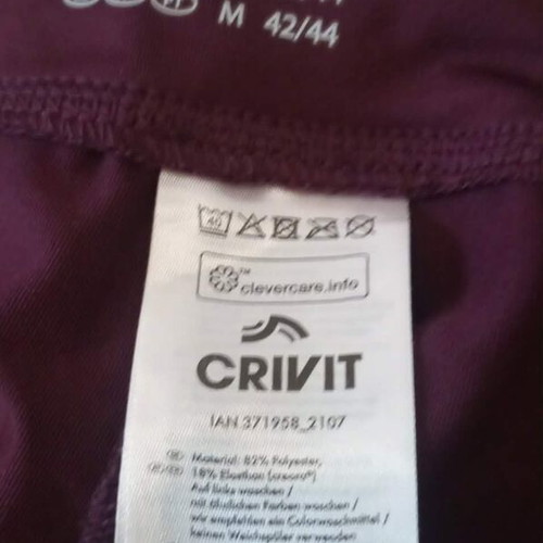 Crivit leggings long Medium new burgundy with orange