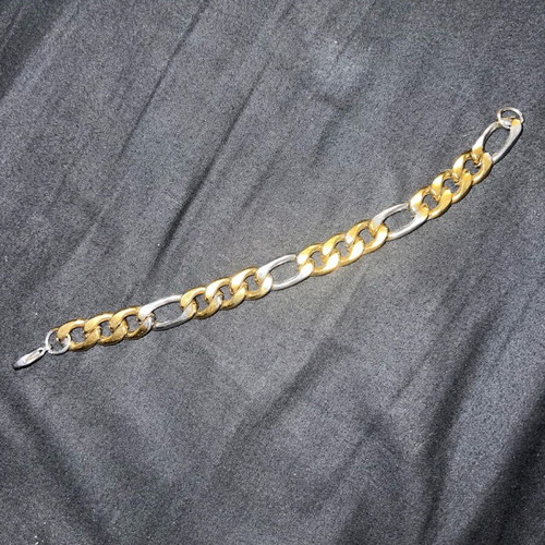 Double color bracelet like new, silver and gold steel