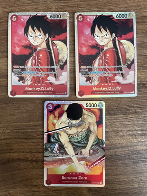 Κάρτες Luffy ST01-012 και Zoro ST01-013 σαν καινούργιες, πακέτο χύμα