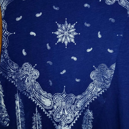 Boho tunic blouse with front opening, long back, like new, size M