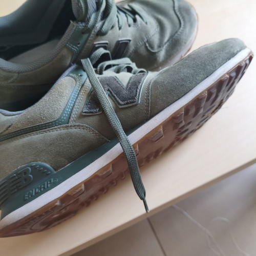 New Balance 574 sneakers used, size 44, khaki with gum sole