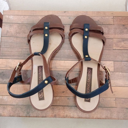 Giorgio Salustro sandals used, brown with blue, size 36