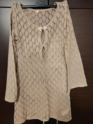 Beach dress new, beige, size S with wide fit