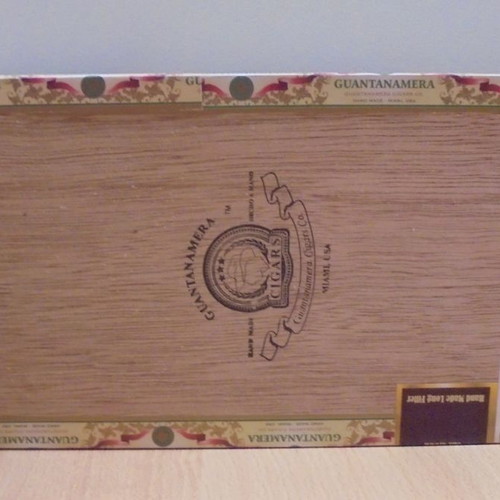 Guantanamera old wooden cigar box empty used
