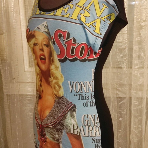 Vintage Prima Linea Italia blouse with Pin-up Girl print and rhinestones like new