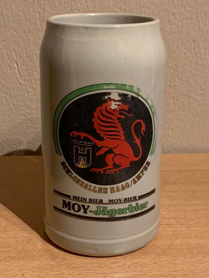 MOY Jägerbier beer stein used 1 liter collectible