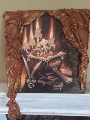 Handmade decorative MDF painting, 40x40 cm