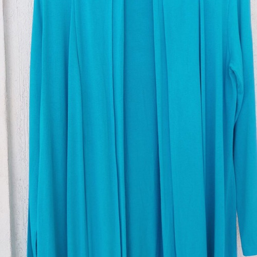 Yest long open turquoise cardigan like new, viscose with elastane, XL