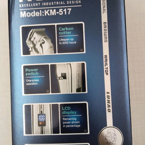 Kemei KM-517 electric hair clipper new, rechargeable USB
