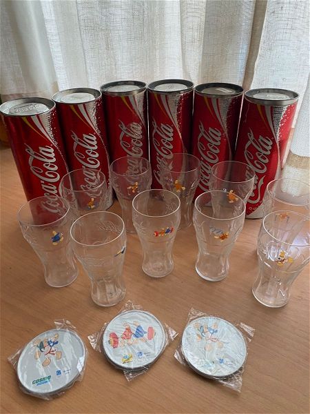  10 potiria CocaCola me athlimata olimpiakon agonon 2004 ke tis maskot fivo ke athina ke 6 souver!