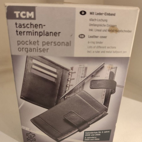 TCM Pocket Personal Organiser Genuine Leather new, 10.5x14.5cm